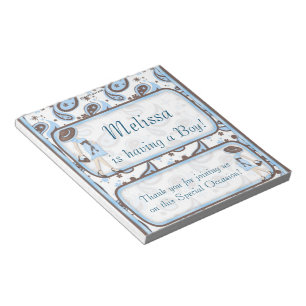 Candy Bar Wrapper Baby Shower Blue Boy Gastgeschen Notizblock