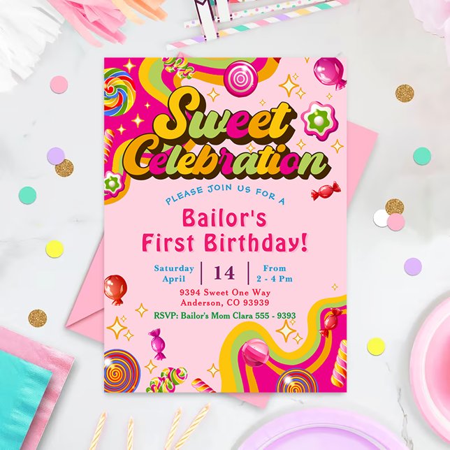 Candy Birthday Einladung Candy Sweet Party (Von Creator hochgeladen)
