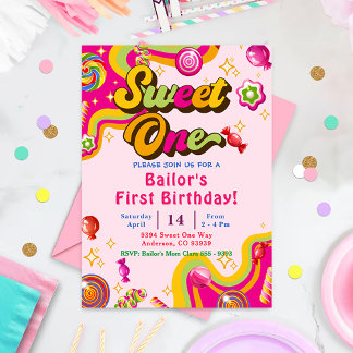 Candy Birthday Einladung Sweet One Party