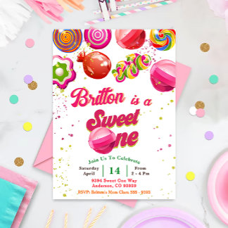 Candy Birthday Einladung Sweet One Party