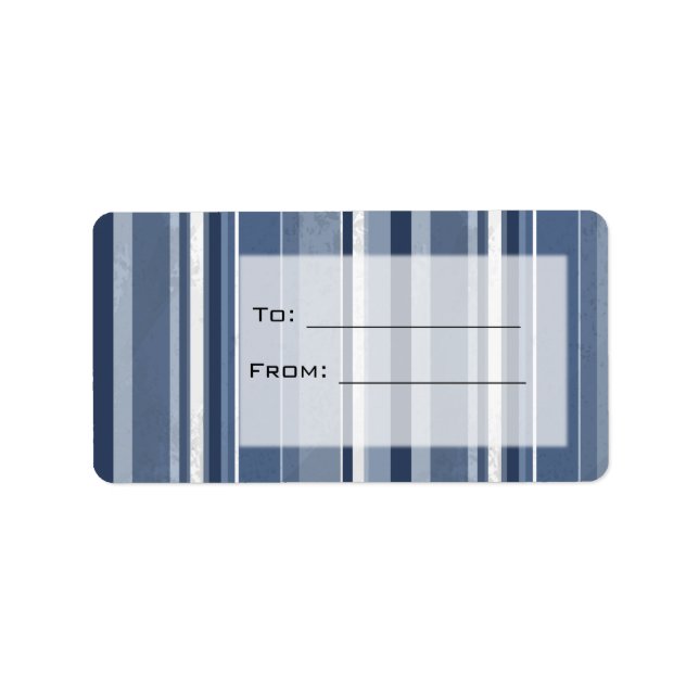 Candy Blue Stripes Adressaufkleber (Vorne)