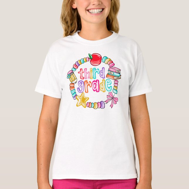 Candy Bracelet Colorful Third Grade T-Shirt (Vorderseite)