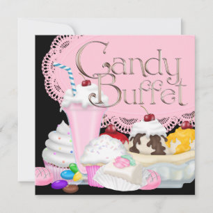 Candy-Buffet-Party-Einladungsvorlage Einladung