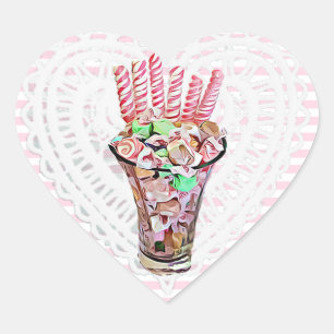 Candy Buffet Pink Bow Whimsical Stickers