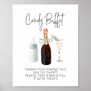 Candy Buffet Schild für Baby Dusche Green Sip & Se