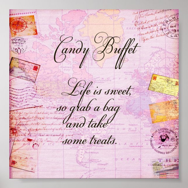 Candy Buffet Sign Poster (Vorne)