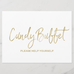 "Candy Buffet" Stilvoll Golden Einladung