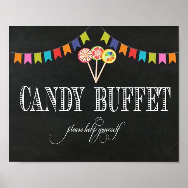 Candy Buffet Tischschild - 8x10- Candy Bar Sign Poster (Vorne)