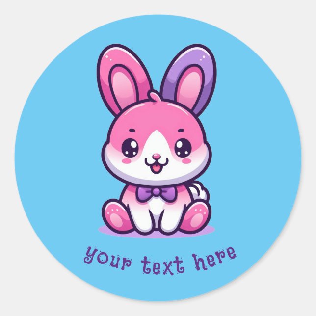 Candy Bunny essable Runder Aufkleber (Vorderseite)