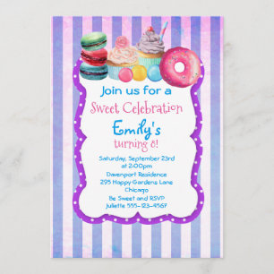 Candy Cake & Konditorei Geburtstagsparty einladen Einladung