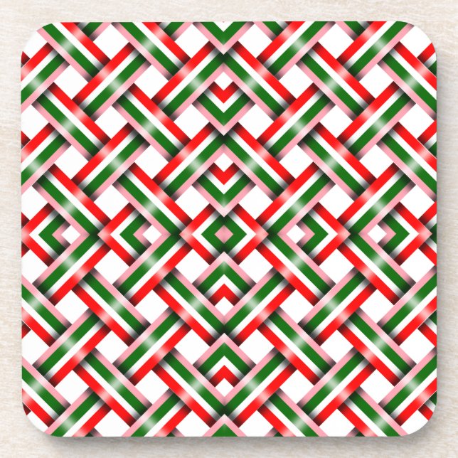 Candy Cana Weihnachts nahtlos Flat Holiday Card Getränkeuntersetzer (Vorderseite)