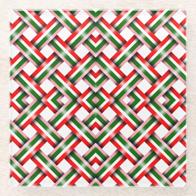 Candy Cana Weihnachts nahtlos Flat Holiday Card Glasuntersetzer (Vorderseite)