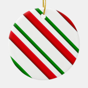 Candy Canane Streifen - rot und grün Keramik Ornament