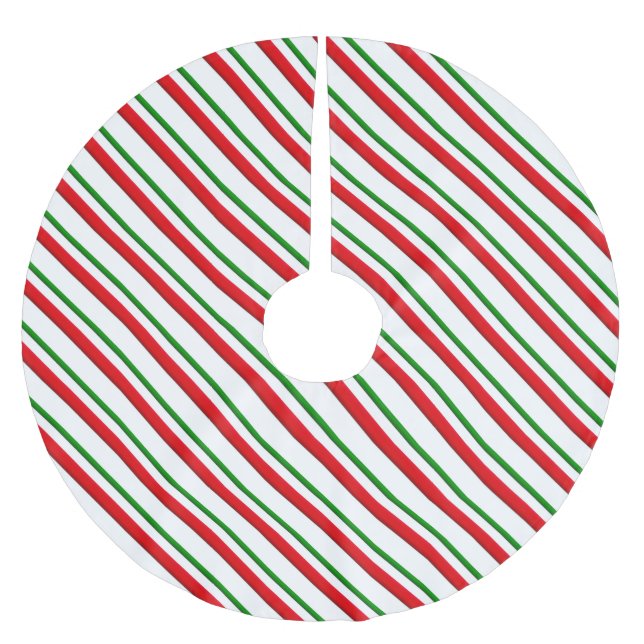 Candy Canane Streifen - rot und grün Polyester Weihnachtsbaumdecke (Vorderseite)