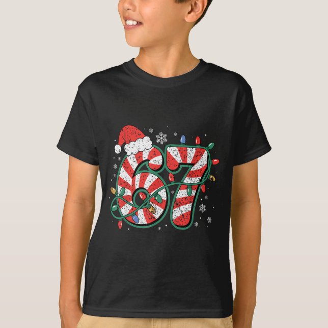 Candy Cane 67 Funny Christmas 67 Six Seven Candy C T-Shirt (Vorderseite)
