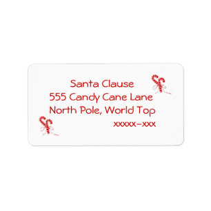 Candy Cane Adressaufkleber