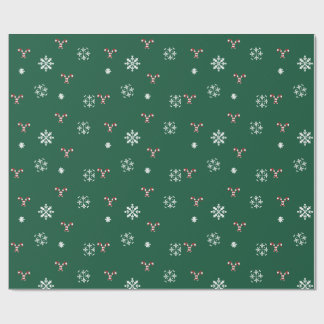 Candy Cane and Snowflakes Wrapping Paper Geschenkpapier
