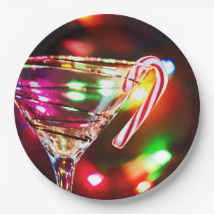 Candy Cane aus Martini-Glas Pappteller