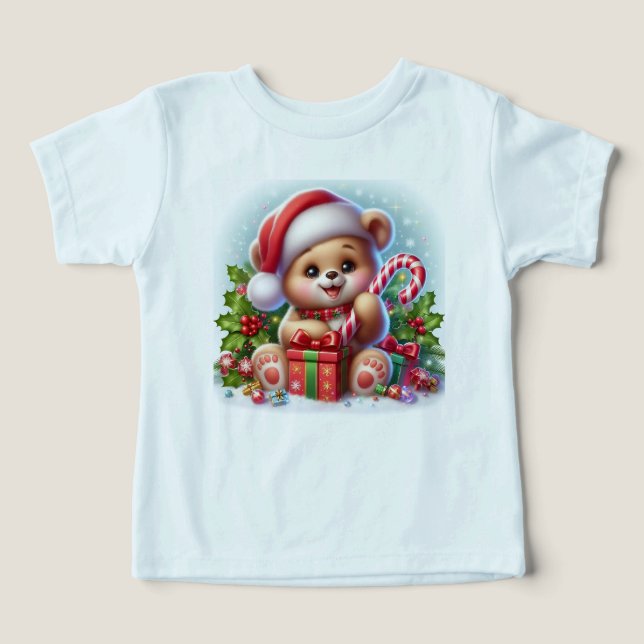 Candy Cane Bear" – Adorable Baby Bear Christmas To (Design Vorderseite)