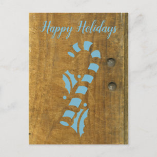 Candy Cane Blue Weihnachtsfeiertag Gruß Feiertagspostkarte