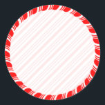 Candy Cane Border Christmas Blank Custom Runder Aufkleber<br><div class="desc">Kantenmuster im Rahmen. Weihnachtsaufkleber. Handgezeichnet Design. Fügen Sie Ihren Text oder Ihre handgeschriebene Nachricht zur Anpassung hinzu</div>