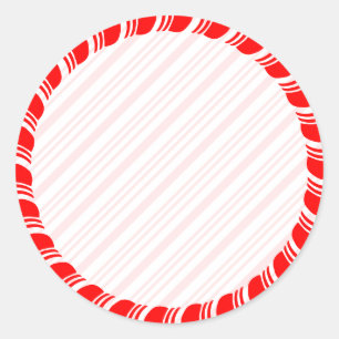 Candy Cane Border Christmas Blank Custom Runder Aufkleber