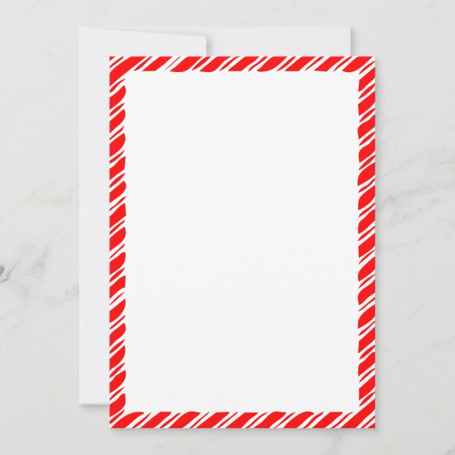 Candy Cane Border Christmas Blank Custom Text Einladung (Vorderseite)