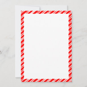 Candy Cane Border Christmas Blank Custom Text Einladung