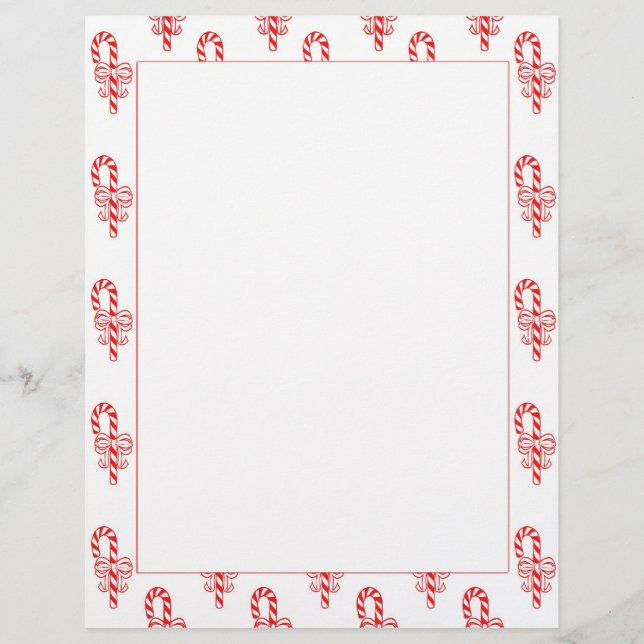 Candy Cane Border Letterhead (Vorderseite)
