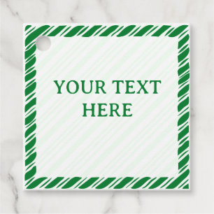Candy Cane Border Weihnachtsdekor Custom Text Geschenkanhänger
