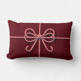 Candy Cane Bow Lumbar Pillow Lendenkissen