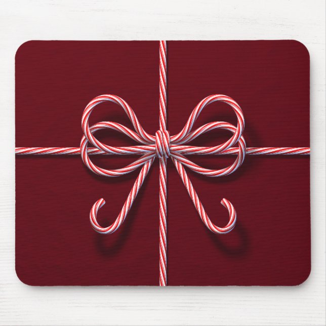 Candy Cane Bow Mouse Pad Mousepad (Vorne)