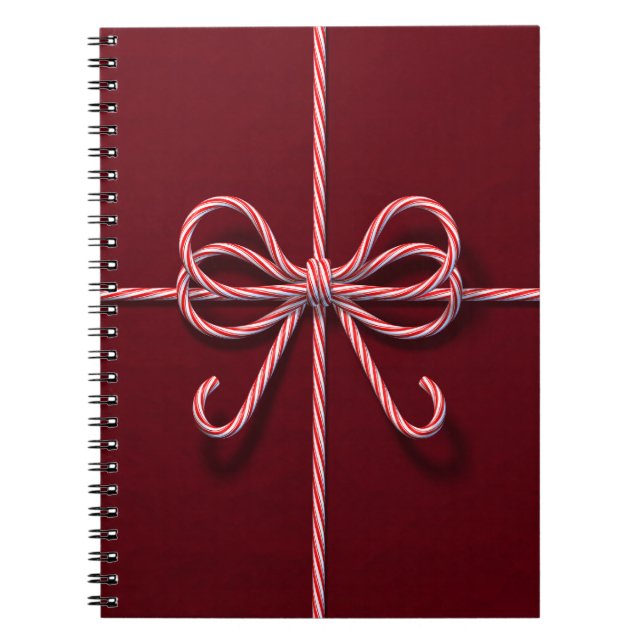 Candy Cane Bow Notebook Notizblock (Vorderseite)