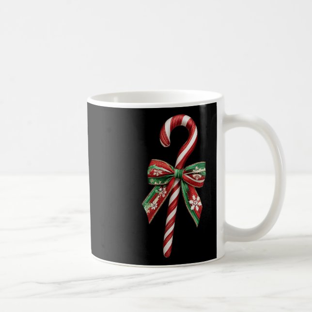 Candy Cane Bow Weihnachts Peppermint Weihnachtskup Kaffeetasse (Rechts)