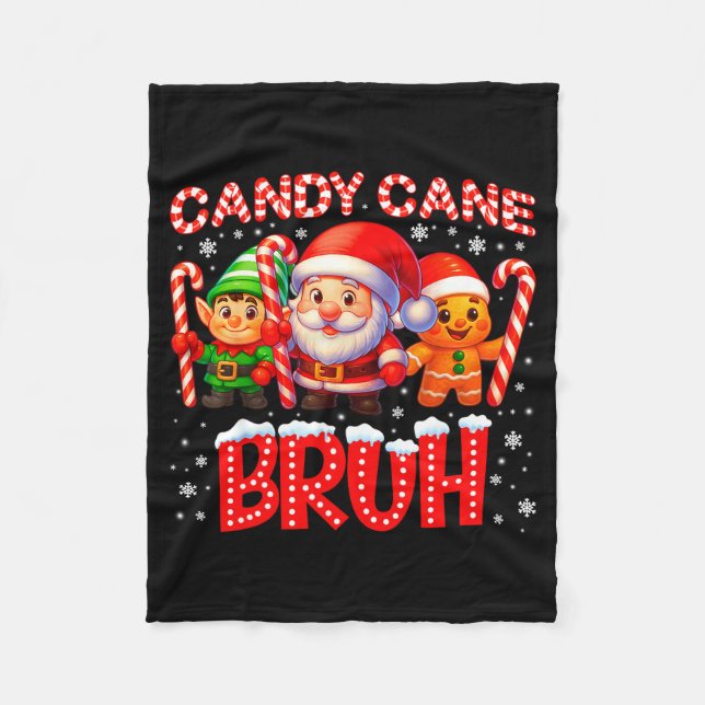 Candy Cane Bruh Cute Santa Elf Christmas Xmas Boy  Fleecedecke (Vorderseite)