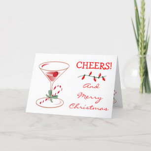 Candy Cane Cheers Weihnachten Martini Holiday Ligh Karte