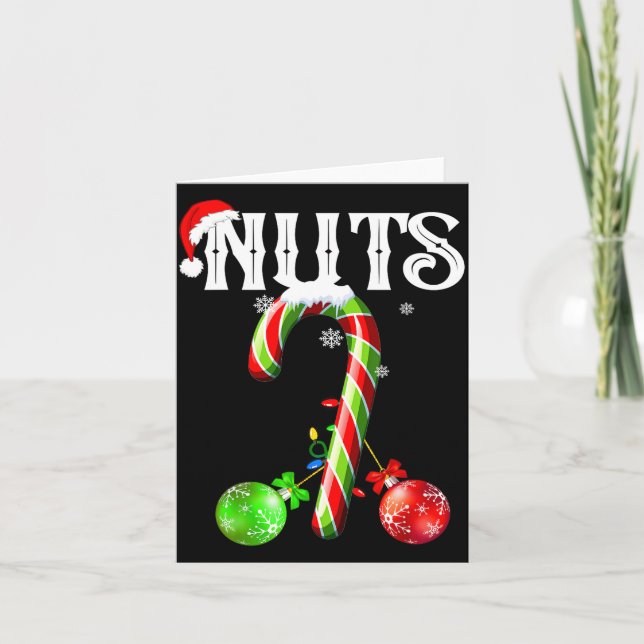 Candy Cane Chest Nuts Couples Funny Chestnuts Xmas Karte (Vorderseite)
