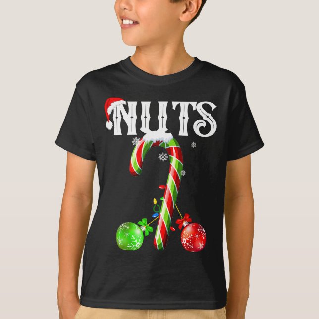 Candy Cane Chest Nuts Couples Funny Chestnuts Xmas T-Shirt (Vorderseite)