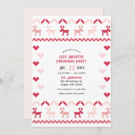 Candy Cane Chic Ugly Sweater Weihnachts-Party Einladung
