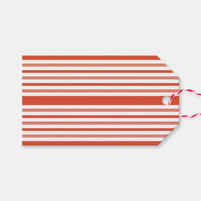 Candy Cane Chorus-Stripe-Horizontal Geschenkanhänger (Vorderseite (Horizontal))