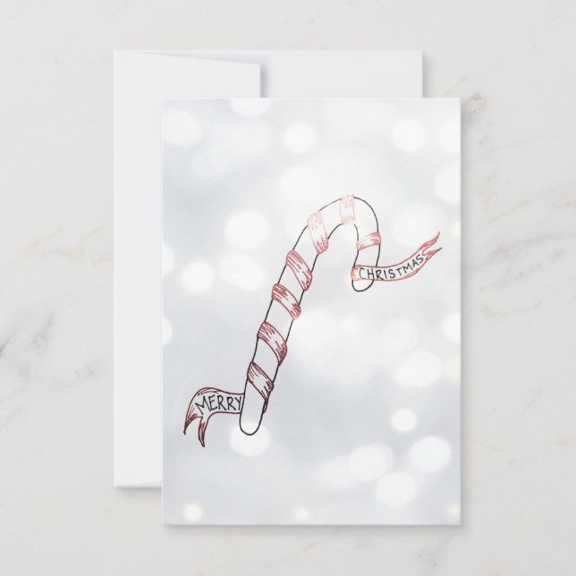 Candy Cane, Christmas 3,5" x 5" Grußkarte Karte (Vorderseite)