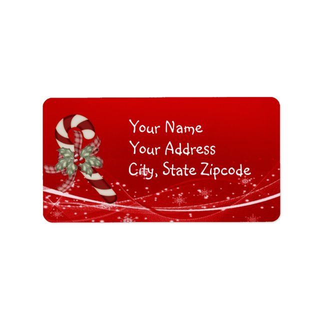 Candy Cane Christmas Adressaufkleber (Vorne)
