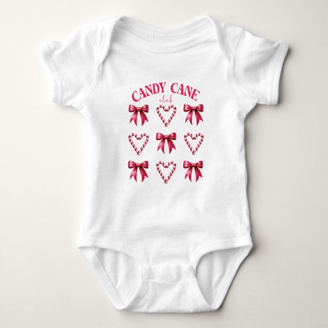 Candy Cane Christmas Baby Strampler (Vorderseite)