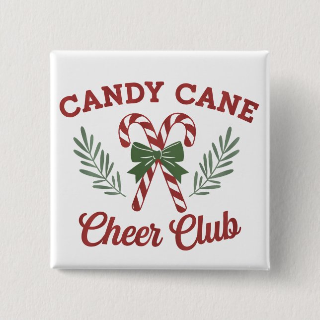 Candy Cane Christmas Cheer Club Coquette Matching Button (Vorderseite)