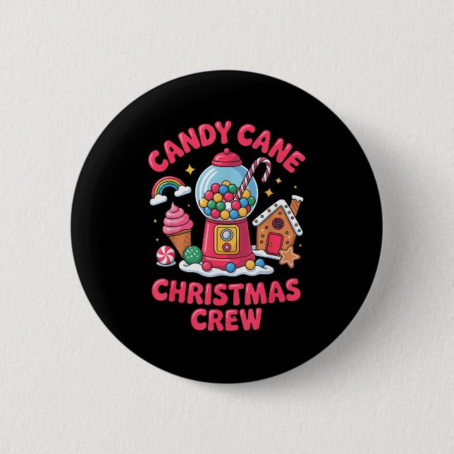 Candy Cane Christmas Crew Gumball Gingerbread Pepp Button (Vorderseite)