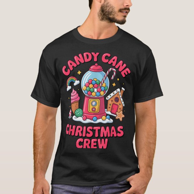 Candy Cane Christmas Crew Gumball Gingerbread Pepp T-Shirt (Vorderseite)