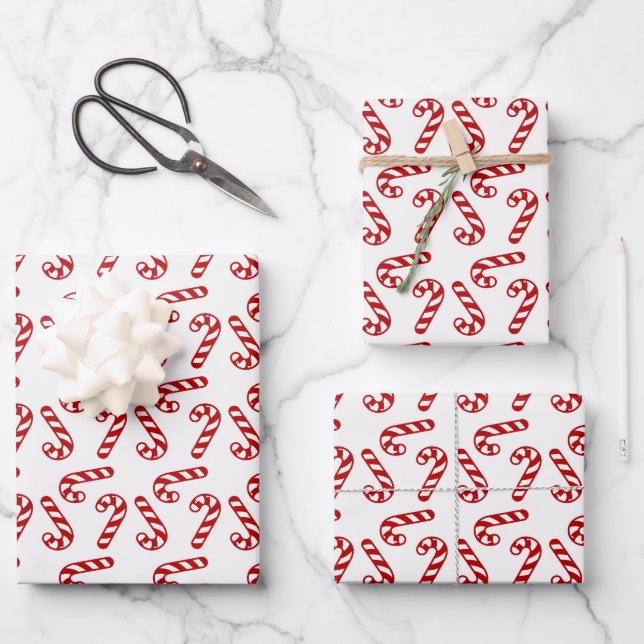 Candy Cane Christmas Geschenkpapier Set (Vorderseite)