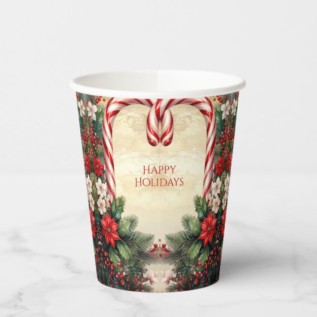 Candy Cane Christmas Holiday Paper Cups Pappbecher (Links)
