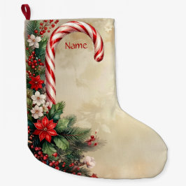 Candy Cane Christmas Holiday Stocking Großer Weihnachtsstrumpf