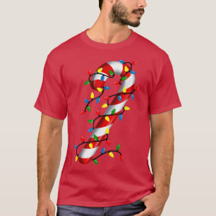 Candy Cane Christmas Lights Blue Green Red und Whi T-Shirt